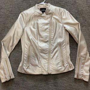 Gold Metallic Leather-Like Jacket by Express!